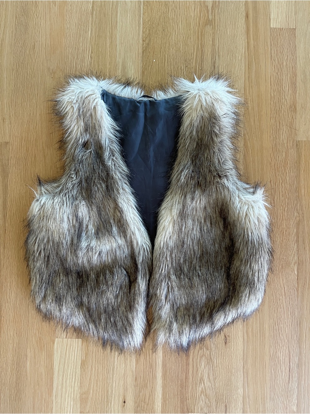 Faux Fur Vest in Brown-Tan
